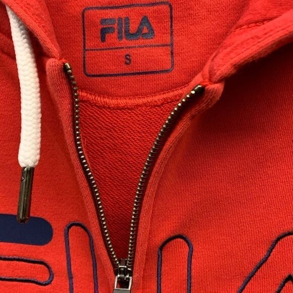 Fila hoodie red small lined hood great condition - Picture 3 of 6